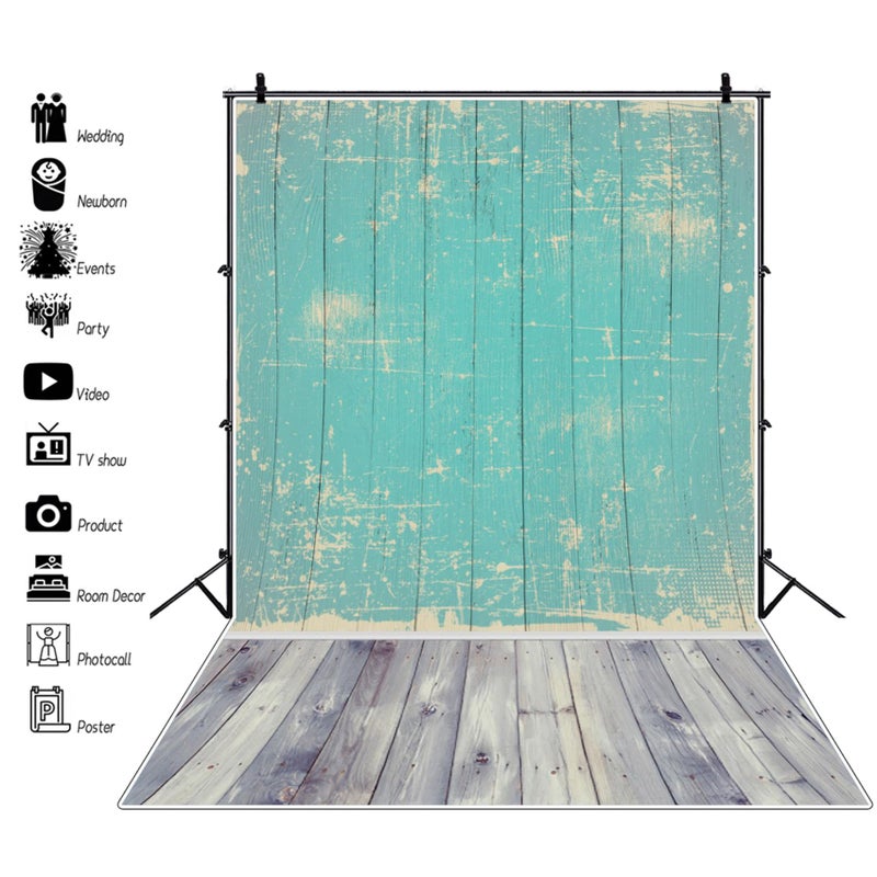 AOFOTO 3x5ft Vintage Wood Wall Backdrops Old Hardwood Floor Photo Shoot Background Nostalgia Photography Studio Props Girl Child Toddler Artistic Portrait Digital Video Drop - Image 2